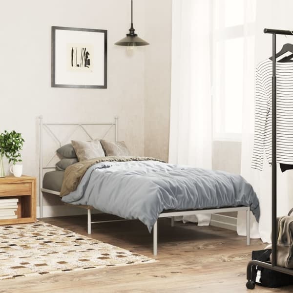 sengeramme uden madras med hovedgærde 75x190 cm hvid