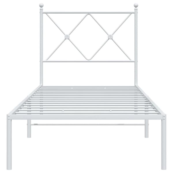 sengeramme uden madras med hovedgærde 75x190 cm hvid