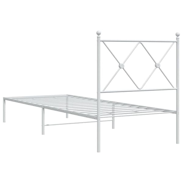 sengeramme uden madras med hovedgærde 75x190 cm hvid