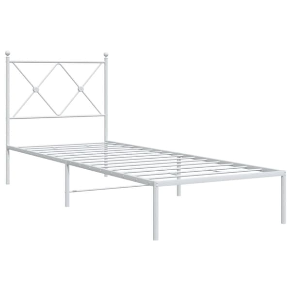 sengeramme uden madras med hovedgærde 75x190 cm hvid