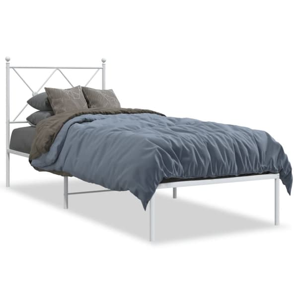 sengeramme uden madras med hovedgærde 75x190 cm hvid