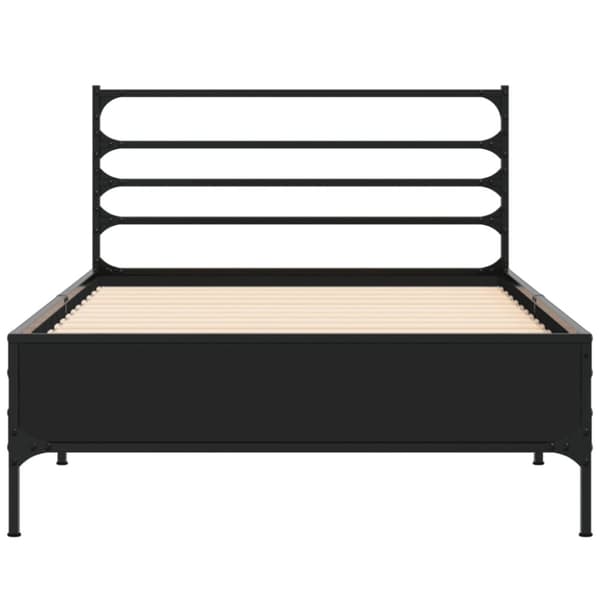 sengeramme 75x190 cm konstrueret træ og metal sort