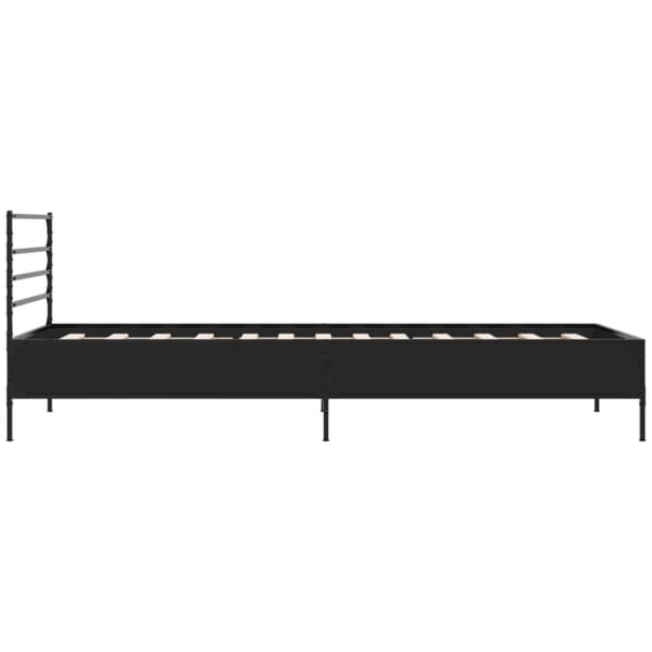 sengeramme 75x190 cm konstrueret træ og metal sort