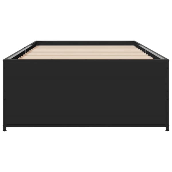 sengeramme 100x200 cm konstrueret træ og metal sort