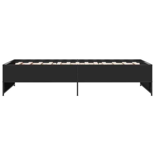 sengeramme 100x200 cm konstrueret træ og metal sort