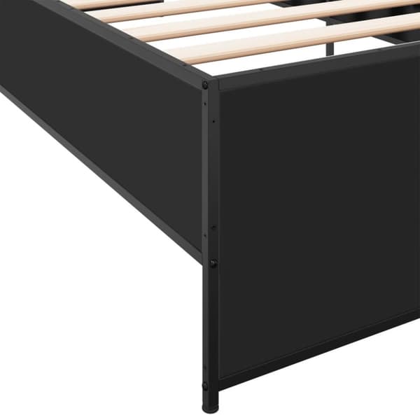 sengeramme 100x200 cm konstrueret træ og metal sort