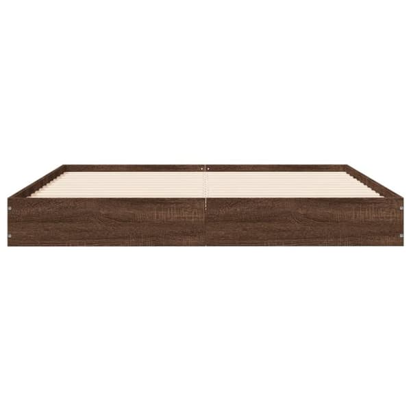 sengeramme 140x200 cm uden madras konstrueret træ brunt eg