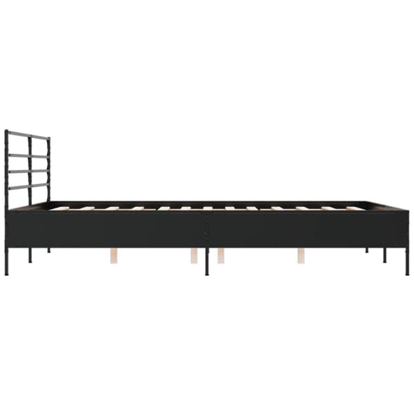 sengestel 150x200 cm konstrueret træ og metal sort