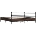 Miniatyrbillede 6 af 9: sengeramme 200x200 cm konstrueret træ og metal brun egetræ