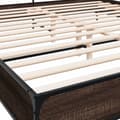 Miniatyrbillede 7 af 9: sengeramme 200x200 cm konstrueret træ og metal brun egetræ