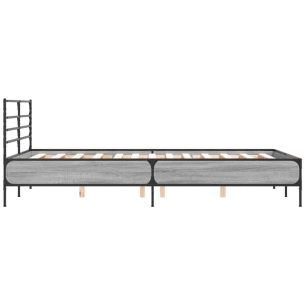 sengestel 140x200 cm konstrueret træ og metal grå sonoma-eg