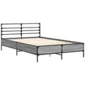 Miniatyrbillede 2 af 9: sengestel 140x200 cm konstrueret træ og metal grå sonoma-eg