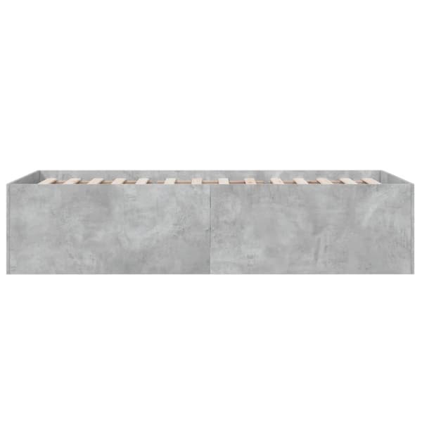 Sängynrunko betoninharmaa 90x200 cm tekninen puu