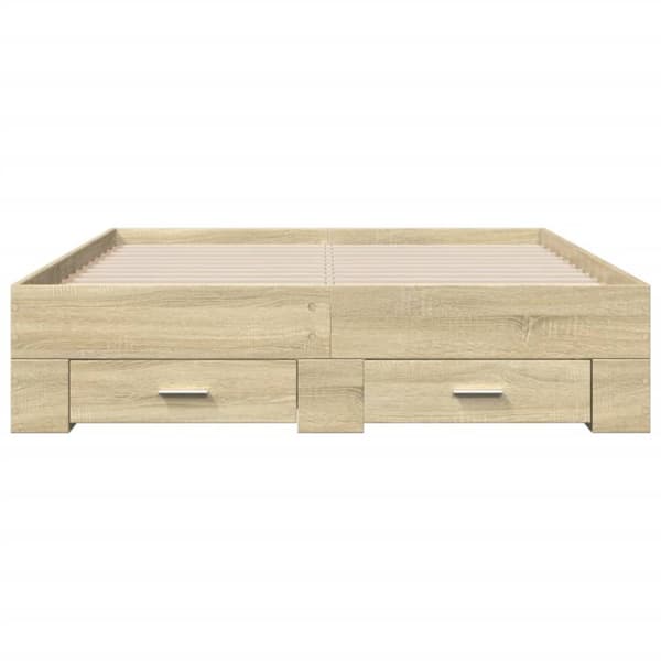Sängram med lådor sonoma-ek 135x190 cm konstruerat trä