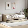 Miniatyrbillede 3 af 10: daybed med skuffer 100x200 cm konstrueret træ sonoma-eg
