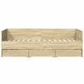 Miniatyrbillede 4 af 10: daybed med skuffer 100x200 cm konstrueret træ sonoma-eg