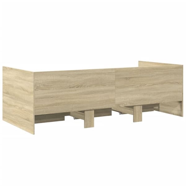 daybed med skuffer 100x200 cm konstrueret træ sonoma-eg