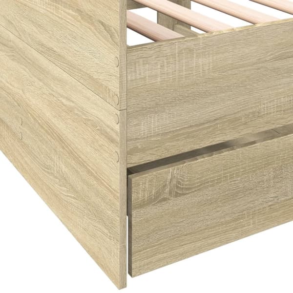 daybed med skuffer 100x200 cm konstrueret træ sonoma-eg