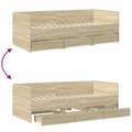 Miniatyrbillede 8 af 10: daybed med skuffer 100x200 cm konstrueret træ sonoma-eg