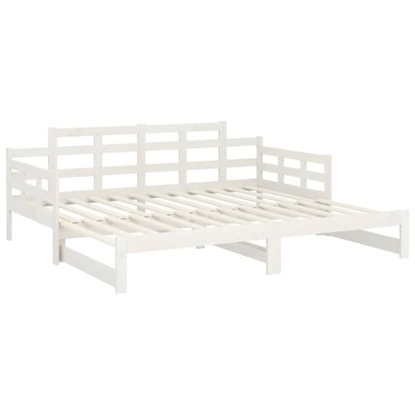 Dagbädd utdragbar vit massiv furu 2x(90x200) cm