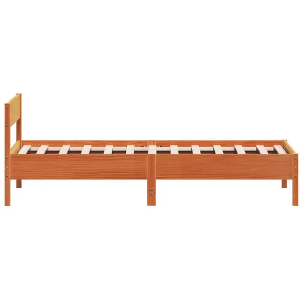 Sängynrunko ilman patjaa vahanruskea 90x200 cm täysi mänty