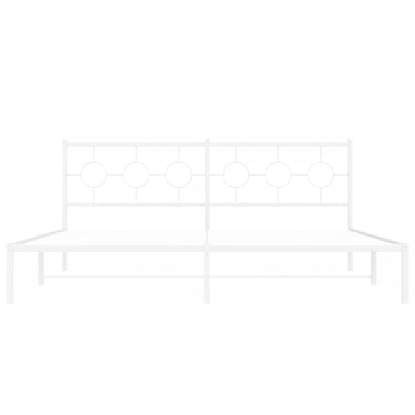 sengeramme med sengegavl 193x203 cm metal hvid