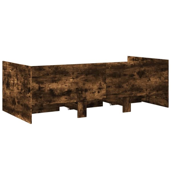 Dagbädd med lådor rökfärgad ek 100x200 cm konstruerat trä