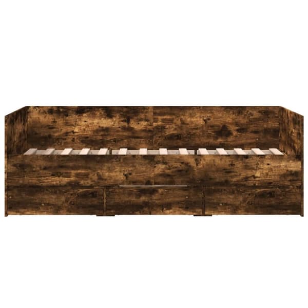Dagbädd med lådor rökfärgad ek 75x190 cm konstruerat trä
