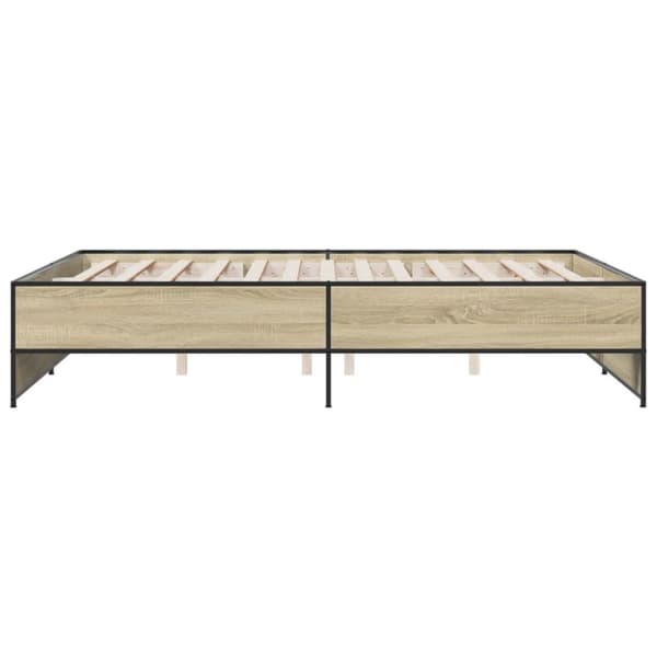 sengestel 160x200 cm konstrueret træ og metal sonoma-eg