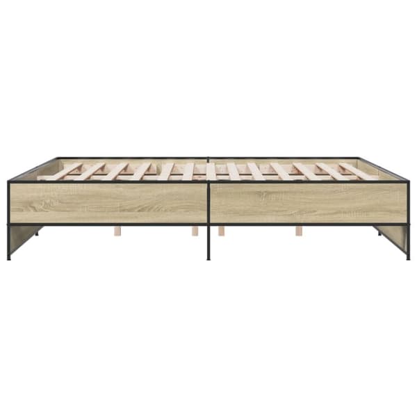 sengestel 180x200 cm konstrueret træ og metal sonoma-eg