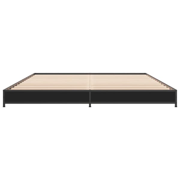 sengestel 150x200 cm konstrueret træ og metal sort