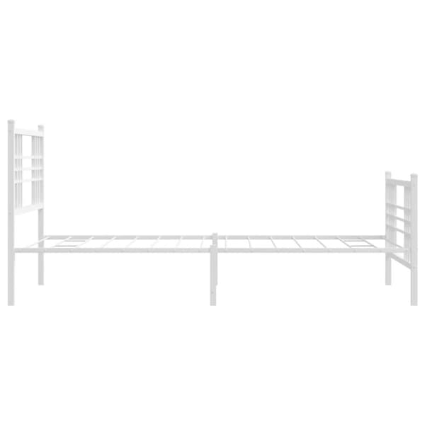sengeramme med sengegavl og fodgærde 90x200 cm metal hvid