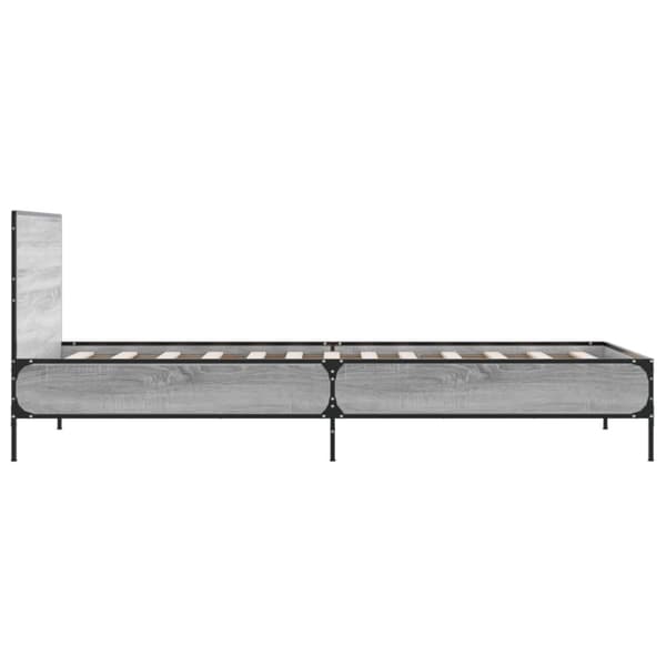 Sängynrunko harmaa Sonoma 90x200 cm tekninen puu ja metalli