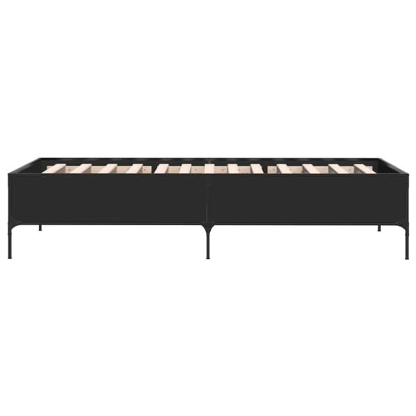 sengeramme 75x190 cm konstrueret træ og metal sort