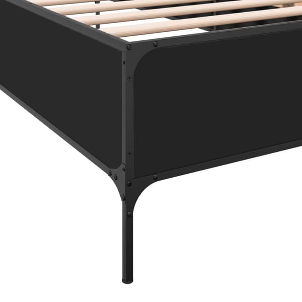 sengeramme 75x190 cm konstrueret træ og metal sort