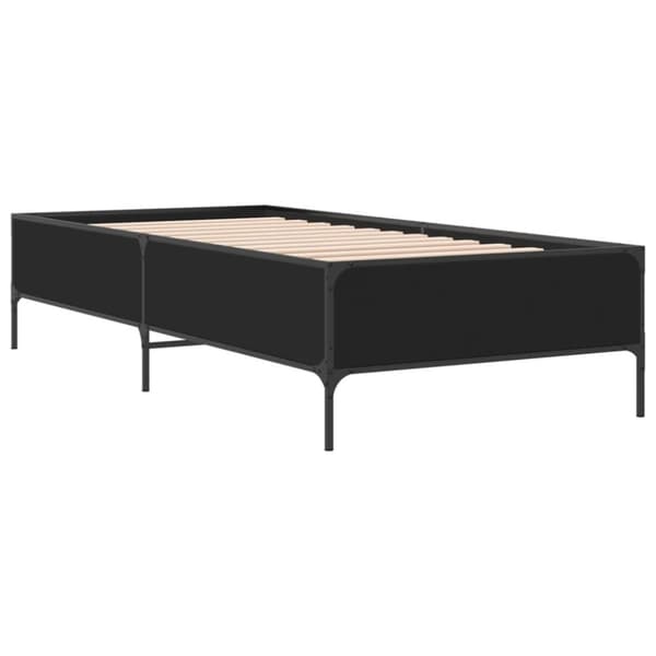 sengeramme 75x190 cm konstrueret træ og metal sort