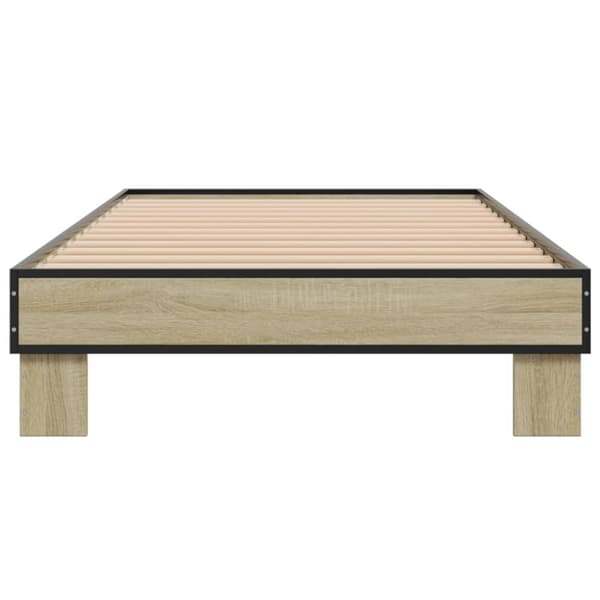 sengeramme 75x190 cm konstrueret træ og metal sonoma-eg