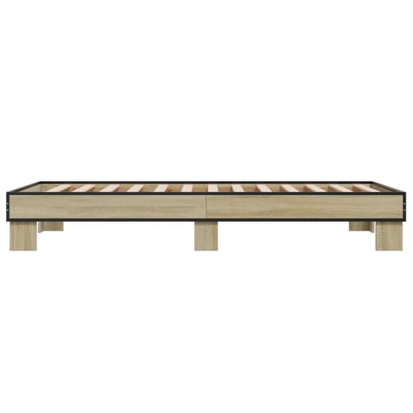 sengeramme 75x190 cm konstrueret træ og metal sonoma-eg