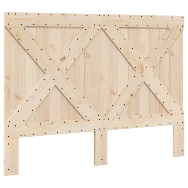 sengeramme med sengegavl 140x200 cm massivt fyrretræ grå