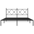 Miniatyrbillede 4 af 8: sengeramme med sengegavl 160x200 cm metal sort
