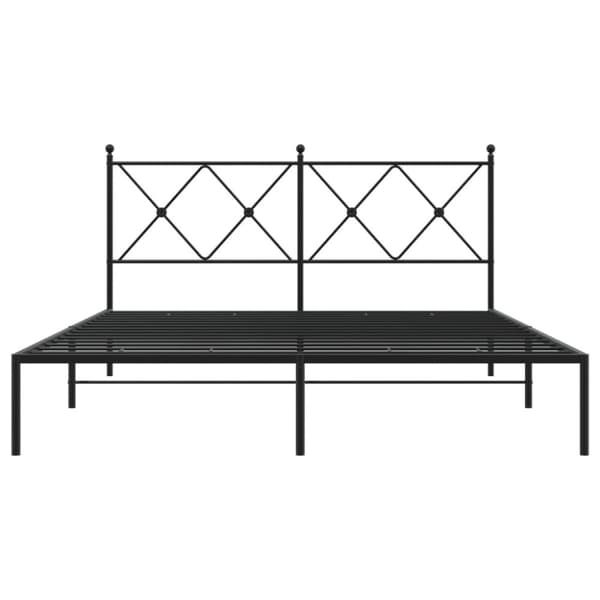 sengeramme med sengegavl 160x200 cm metal sort