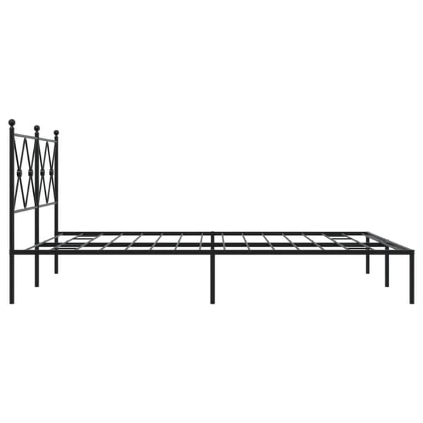 sengeramme med sengegavl 160x200 cm metal sort