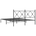 Miniatyrbillede 6 af 8: sengeramme med sengegavl 160x200 cm metal sort