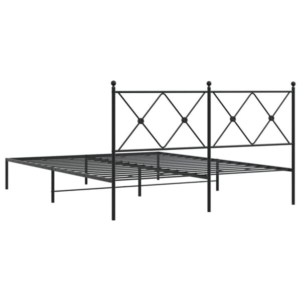 sengeramme med sengegavl 160x200 cm metal sort