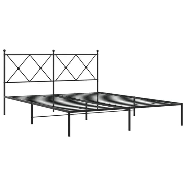 sengeramme med sengegavl 160x200 cm metal sort