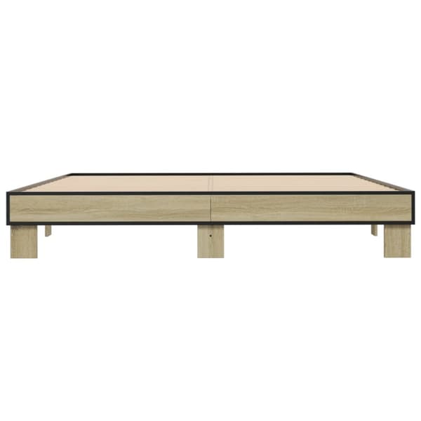 sengestel 160x200 cm konstrueret træ og metal sonoma-eg
