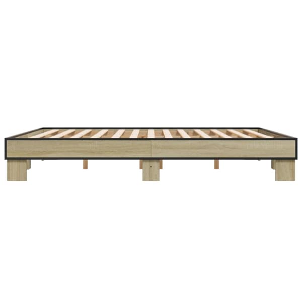 sengestel 160x200 cm konstrueret træ og metal sonoma-eg
