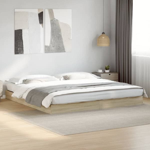 sengestel 180x200 cm konstrueret træ sonoma-eg
