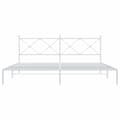 Miniatyrbillede 4 af 8: sengeramme med sengegavl 200x200 cm metal hvid