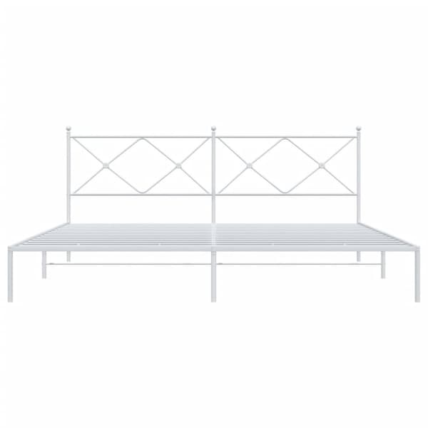 sengeramme med sengegavl 200x200 cm metal hvid